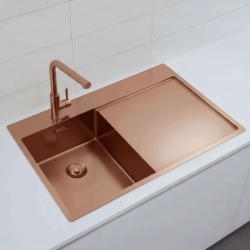 Pure.Sink Exclusivo Kuparinen pieni tiskiallas valutusalueella 78x52 cm Tapwing vasemmalla PEX3478LT-62