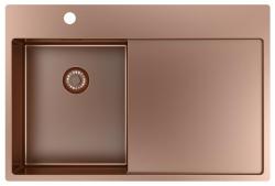 Pure.Sink Exclusivo Kuparinen pieni tiskiallas valutusalueella 78x52 cm Tapwing vasemmalla PEX3478LT-62
