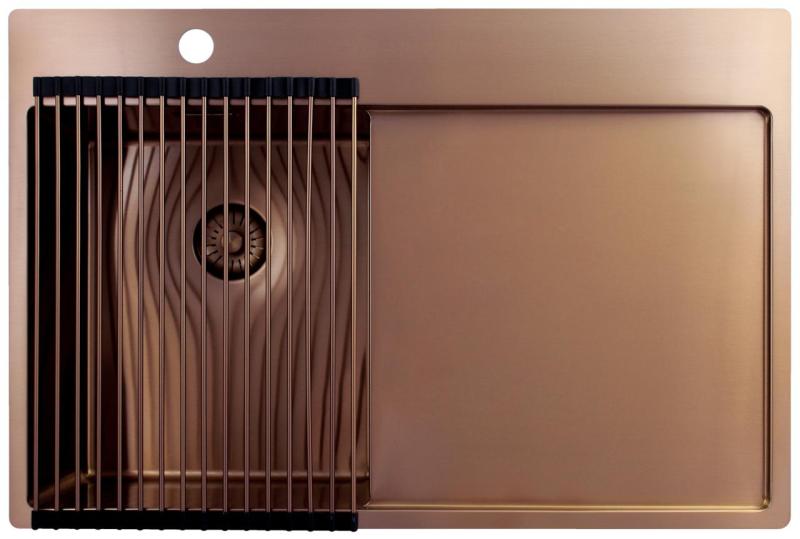 Pure.Sink Exclusivo Kuparinen pieni tiskiallas valutusalueella 78x52 cm Tapwing vasemmalla PEX3478LT-62