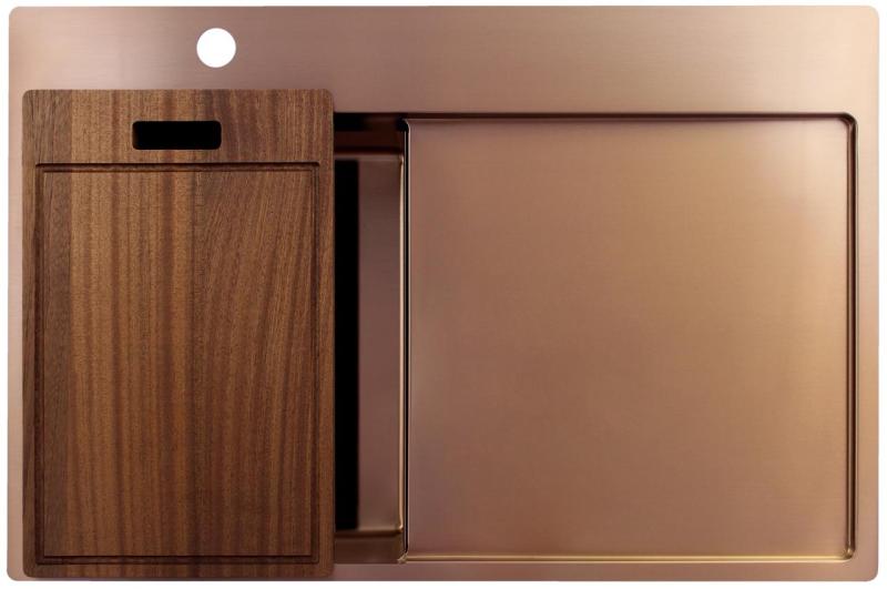 Pure.Sink Exclusivo Kuparinen pieni tiskiallas valutusalueella 78x52 cm Tapwing vasemmalla PEX3478LT-62