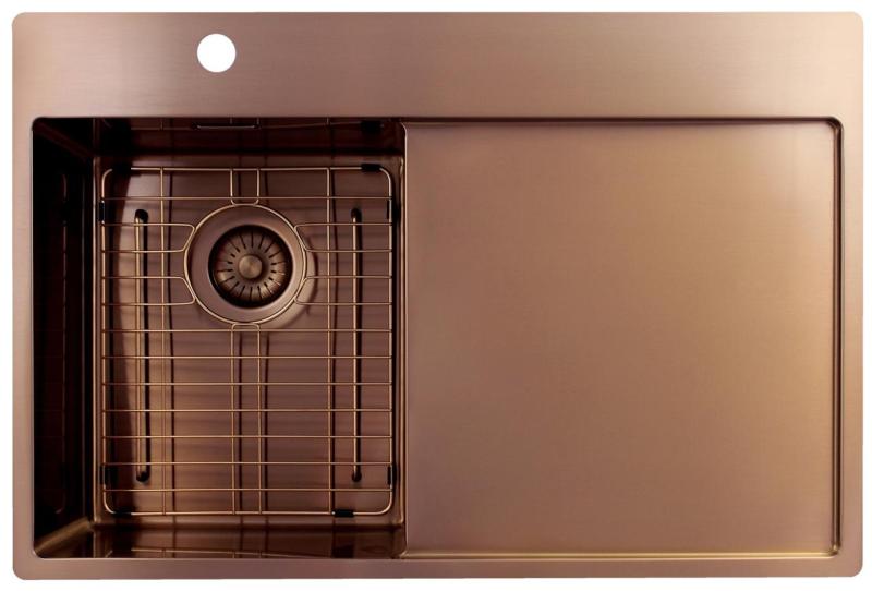 Pure.Sink Exclusivo Kuparinen pieni tiskiallas valutusalueella 78x52 cm Tapwing vasemmalla PEX3478LT-62