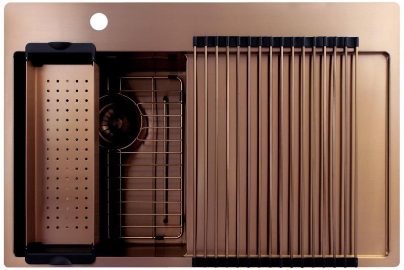 Pure.Sink Exclusivo Kuparinen pieni tiskiallas valutusalueella 78x52 cm Tapwing vasemmalla PEX3478LT-62