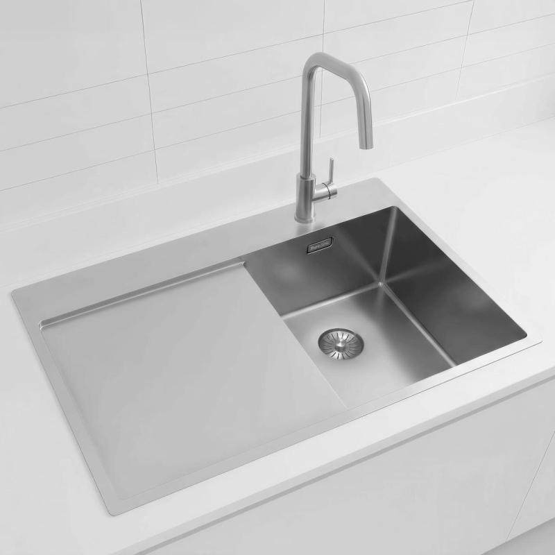 Pure.Sink Exclusivo RVS pieni allas leikkuulaudalla 78x52 cm Tapwing oikealla PEX3478RT-02