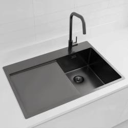 Pure.Sink Exclusivo Gun Metal pieni pesuallas, jossa on valutusalue 78x52 cm Tapwing oikealla PEX3478RT-61