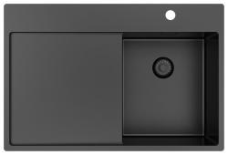Pure.Sink Exclusivo Gun Metal pieni pesuallas, jossa on valutusalue 78x52 cm Tapwing oikealla PEX3478RT-61