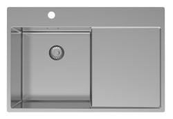 Pure.Sink Exclusivo RVS -pesuallas, jossa on tippuva osa, 78x52 cm, Tapwing vasemmalla PEX4078LT-02