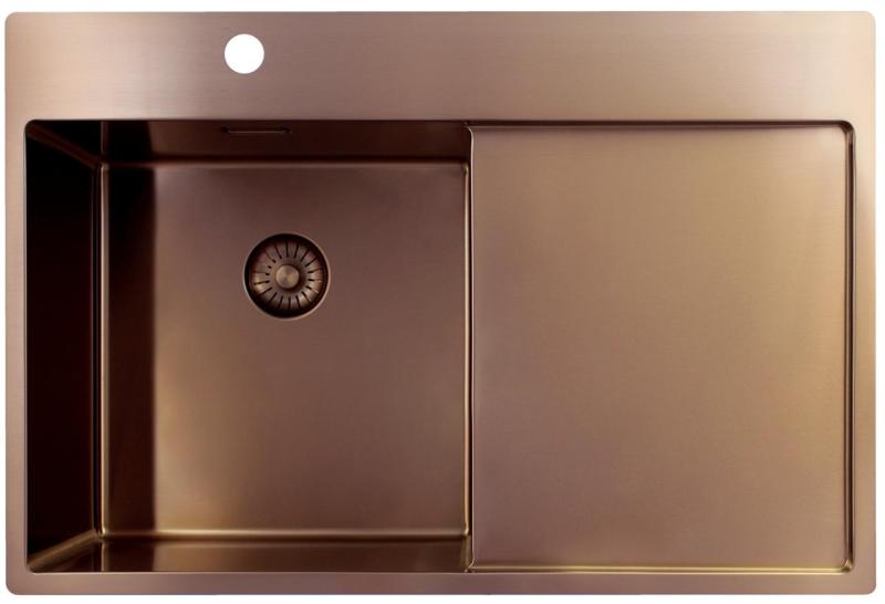 Pure.Sink Exclusivo Kuparinen tiskiallas tippa-alueella 78x52 cm Tapwing vasemmalla PEX4078LT-62