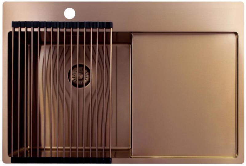 Pure.Sink Exclusivo Kuparinen tiskiallas tippa-alueella 78x52 cm Tapwing vasemmalla PEX4078LT-62