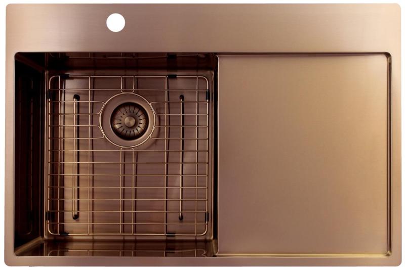 Pure.Sink Exclusivo Kuparinen tiskiallas tippa-alueella 78x52 cm Tapwing vasemmalla PEX4078LT-62