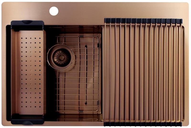 Pure.Sink Exclusivo Kuparinen tiskiallas tippa-alueella 78x52 cm Tapwing vasemmalla PEX4078LT-62