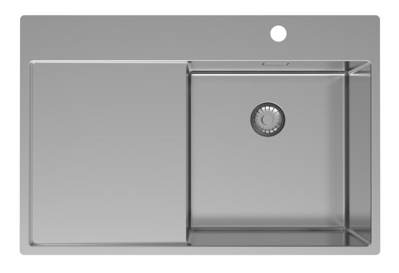 Pure.Sink Exclusivo RVS -pesuallas, jossa on tippuva osa 78x52 cm Tapwing oikealla PEX4078RT-02
