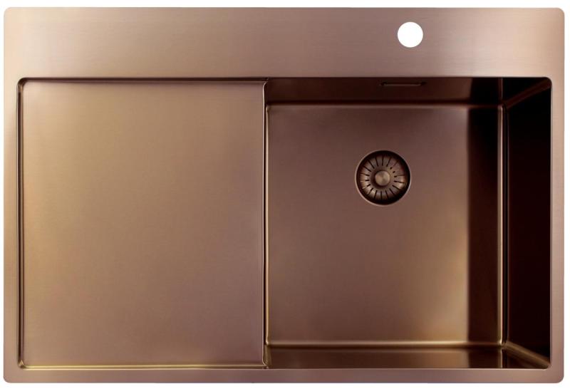 Pure.Sink Exclusivo Kuparinen tiskiallas tiputusalueella 78x52 cm Tapwing oikea PEX4078RT-62