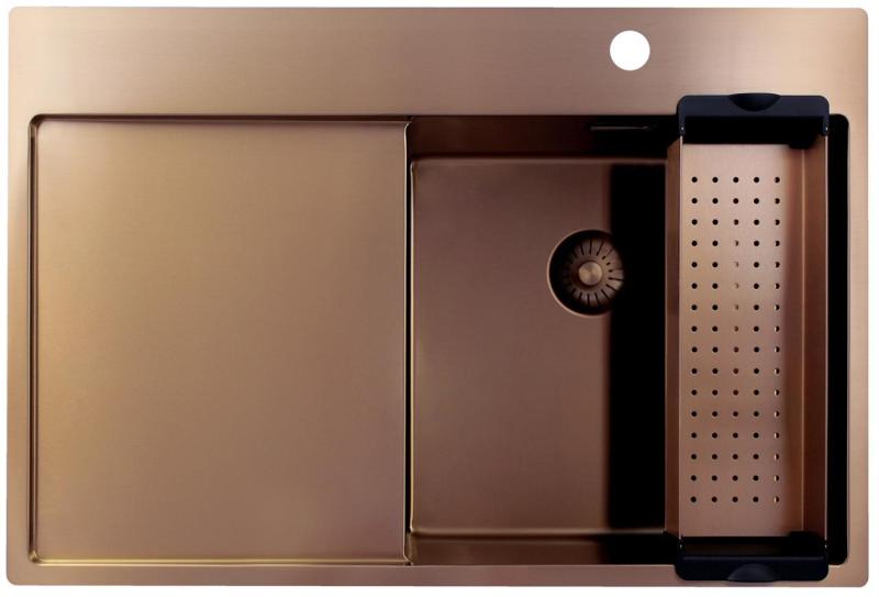 Pure.Sink Exclusivo Kuparinen tiskiallas tiputusalueella 78x52 cm Tapwing oikea PEX4078RT-62