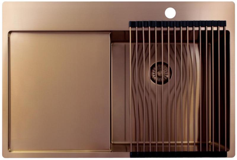 Pure.Sink Exclusivo Kuparinen tiskiallas tiputusalueella 78x52 cm Tapwing oikea PEX4078RT-62