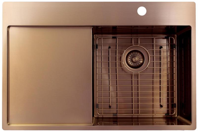 Pure.Sink Exclusivo Kuparinen tiskiallas tiputusalueella 78x52 cm Tapwing oikea PEX4078RT-62