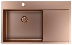 Pure.Sink Exclusivo Kuparinen tiskiallas valutusalueella 86x52 cm Tapwing vasemmalla PEX5086LT-62