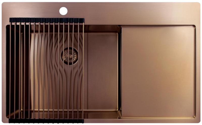 Pure.Sink Exclusivo Kuparinen tiskiallas valutusalueella 86x52 cm Tapwing vasemmalla PEX5086LT-62