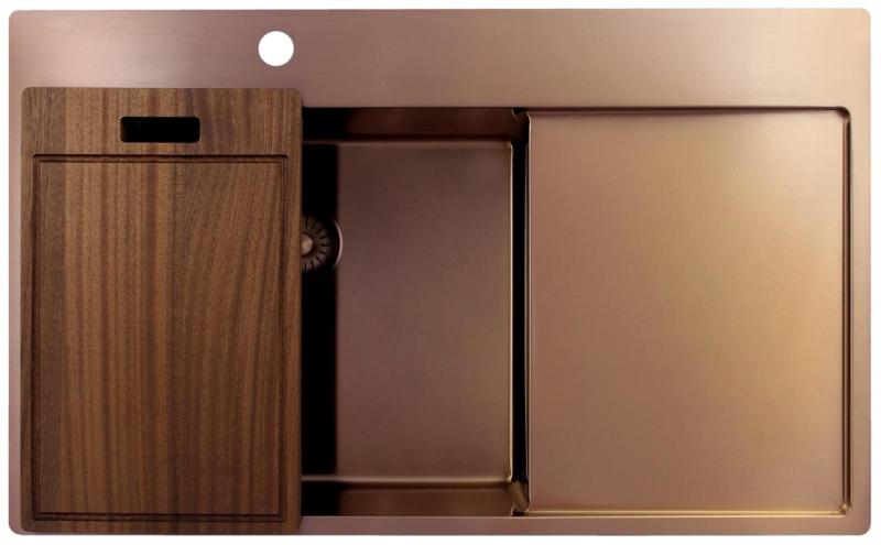 Pure.Sink Exclusivo Kuparinen tiskiallas valutusalueella 86x52 cm Tapwing vasemmalla PEX5086LT-62