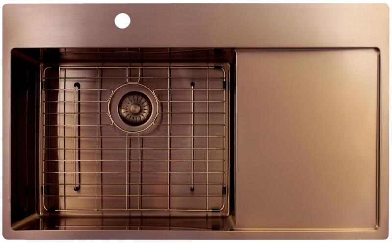 Pure.Sink Exclusivo Kuparinen tiskiallas valutusalueella 86x52 cm Tapwing vasemmalla PEX5086LT-62