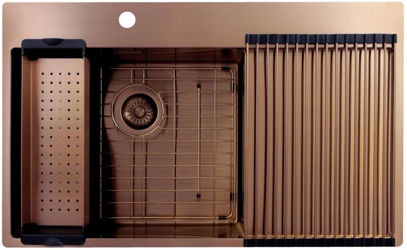 Pure.Sink Exclusivo Kuparinen tiskiallas valutusalueella 86x52 cm Tapwing vasemmalla PEX5086LT-62