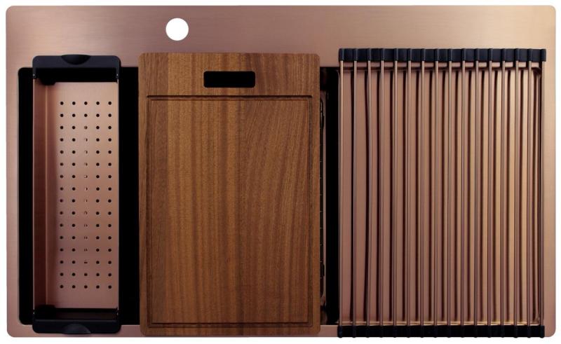 Pure.Sink Exclusivo Kuparinen tiskiallas valutusalueella 86x52 cm Tapwing vasemmalla PEX5086LT-62