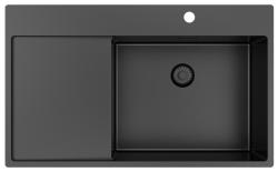 Pure.Sink Exclusivo Gun Metal -tiskiallas ja tippuva osa 86x52 cm Tapwing oikea PEX5086RT-61