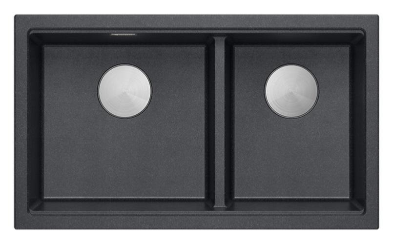 Quadri Newport II Kaksois Antrasiitti Graniitti Päälleasennettava Pesuallas 76x45 cm RST tulppa 1208971369 - Productafbeelding