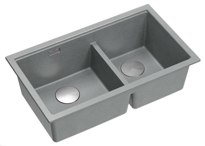 Quadri Newport II Tuplakivi Harmaa Yläasennettava Pesuallas 76x45 cm RST-tulpalla 1208971370 - Productafbeelding 2