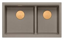 Quadri Newport II Kaksinkertainen Taupe Graniitti Alakaappi Pesuallas 702 x 390 mm Kuparitulpalla 1208971377