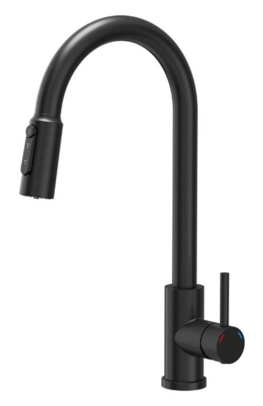 Quadri Viora Kitchen Mixer Tap Black 3-way with an extra connection for filtered water 1208971403