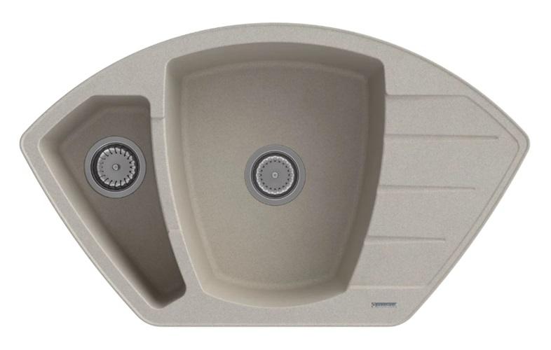 Graniteland Monte Graniittinen beige Kulma-allas päälle asennettava 901x538mm RST-tulpalla 1208971414 - Productafbeelding