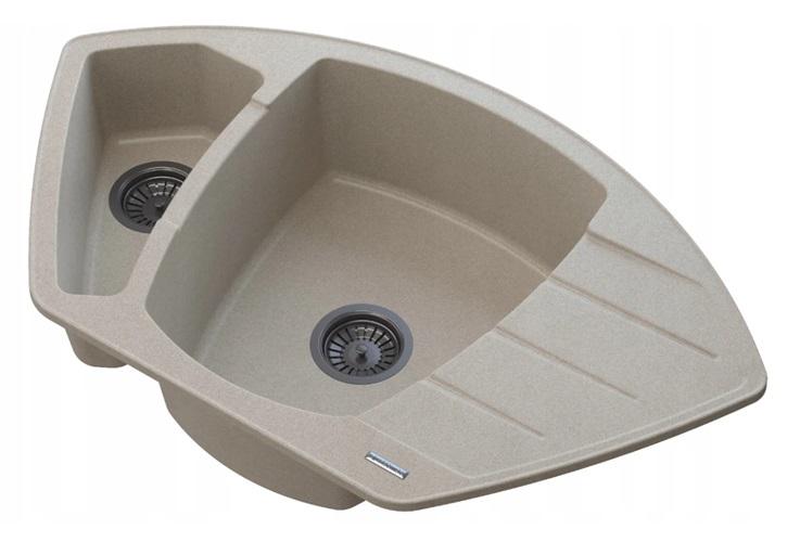 Graniteland Monte Graniittinen beige Kulma-allas päälle asennettava 901x538mm RST-tulpalla 1208971414 - Productafbeelding 3