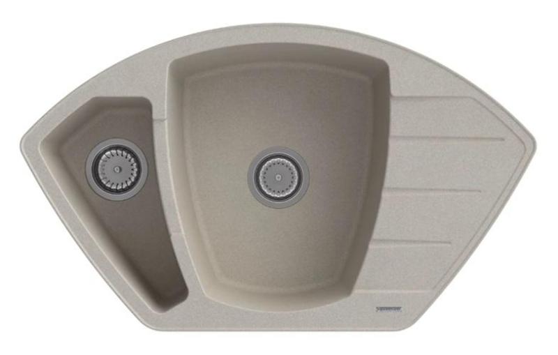 Graniteland Monte Graniittinen beige Kulma-allas päälle asennettava 901x538mm RST-tulpalla 1208971414