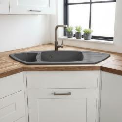 Graniteland Monte Graniitti harmaa Kulma-allas päälle asennettava 901x538mm, RVS Tulpalla 1208971416