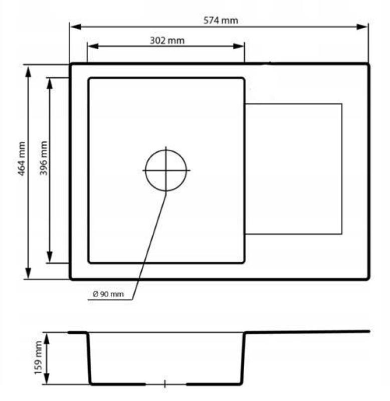 Graniteland Nex Graniitti Arduin kovakivinen look-altaan tippuva osa 574x464 mm 1208971426