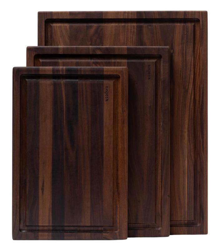 Woodsea Butcher Groove L - Saksanpähkinäpuinen leikkuulauta, jossa on mehukouru 60x45 cm 1208971536