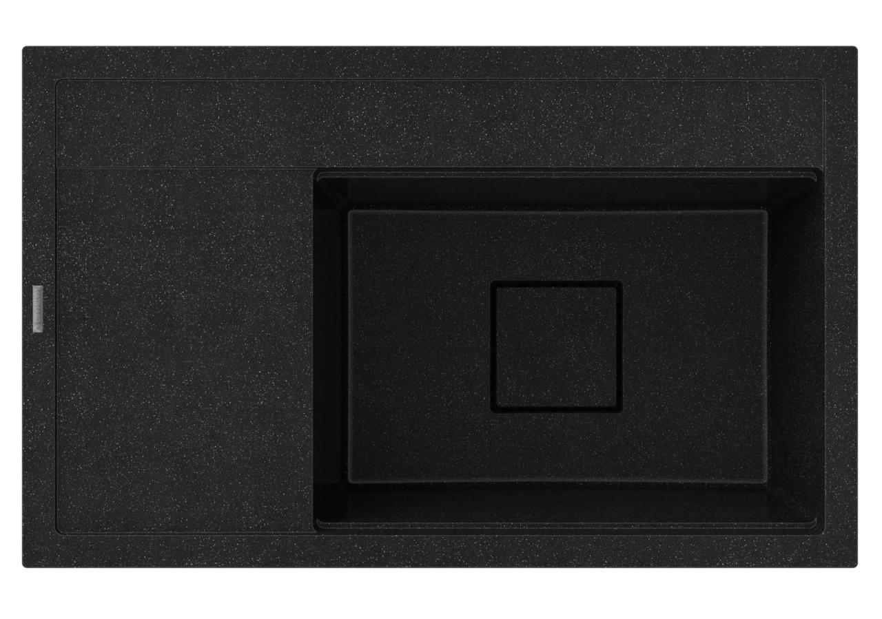 Graniteland Seta Graniitti musta arduin Kova kivi Päälle asennettava pesuallas 80x50 cm 1208971619 - Productafbeelding