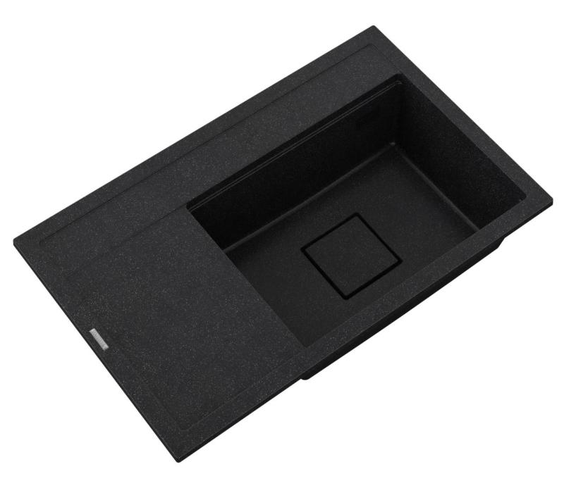 Graniteland Seta Graniitti musta arduin Kova kivi Päälle asennettava pesuallas 80x50 cm 1208971619