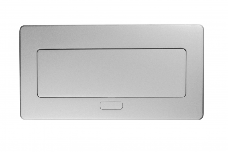 Huonekalupistorasia MULTISOFT, 2xSCHUKO, USB A+C, RJ45, HDMI-kaapeli 1,5 m, alumiini