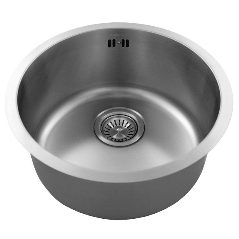 Pure.Sink Rondo RVS Pyöreä Allas tason alle asennus, alapuolinen asennus ja päälle asennus 38 cm PRN38-02