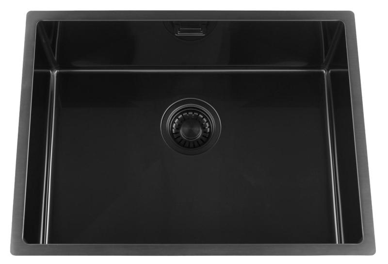 Pure.Sink Luxion PVD Musta pesuallas 55x40 cm, alakaappi, tasoasennus ja pinta-asennus PLX5540-63