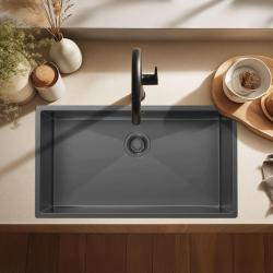 Pure.Sink Luxion Suuri Gun metal -tiskialtaan 74x40 cm alakaappi, tasoasennus ja pinta-asennus PLX7440-61