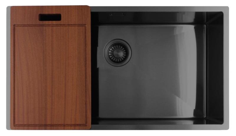 Pure.Sink Luxion Suuri Gun metal -tiskialtaan 74x40 cm alakaappi, tasoasennus ja pinta-asennus PLX7440-61