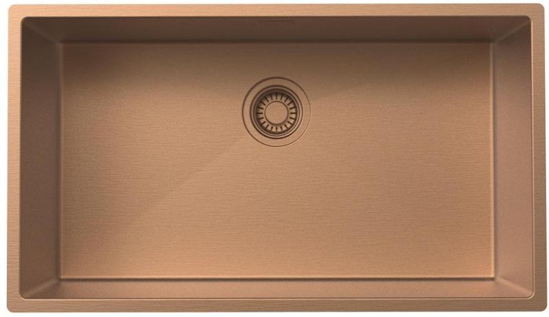 Pure.Sink Luxion Large Copper Sink 74x40 cm Undermount, Flush Mount, and Surface Mount PLX7440-62