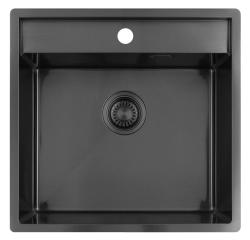 Pure.Sink Luxion Gun metal -tiskialtaan 51x50 cm Tapwing, hanankannatin PLX5150T-61