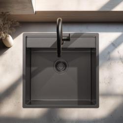 Pure.Sink Luxion Gun metal -tiskialtaan 51x50 cm Tapwing, hanankannatin PLX5150T-61