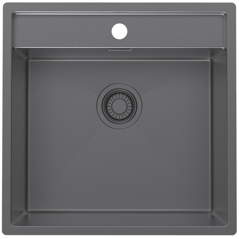Pure.Sink Luxion Gun metal -tiskialtaan 51x50 cm Tapwing, hanankannatin PLX5150T-61