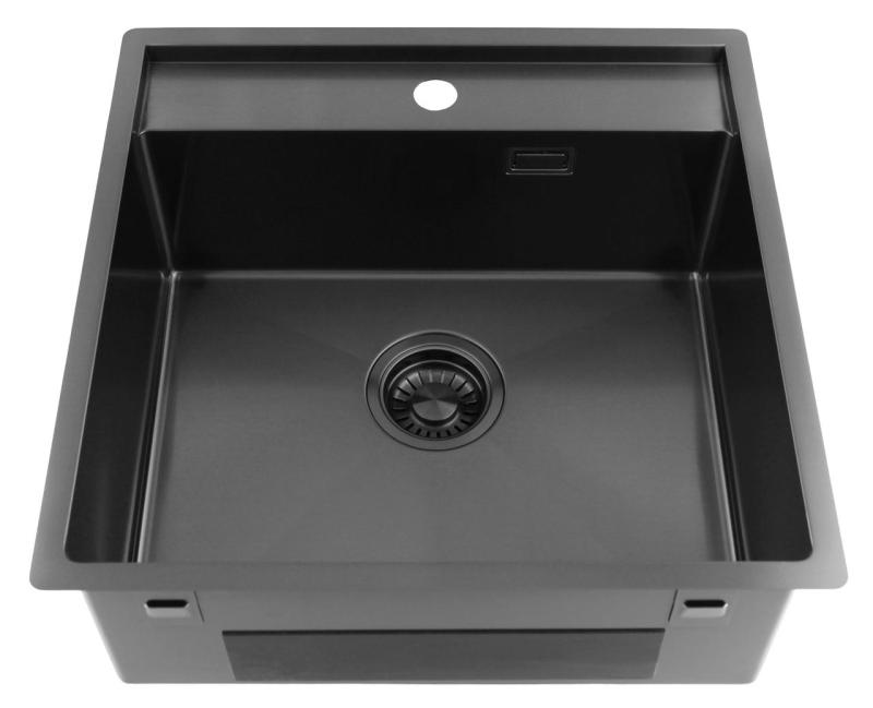 Pure.Sink Luxion Gun metal -tiskialtaan 51x50 cm Tapwing, hanankannatin PLX5150T-61