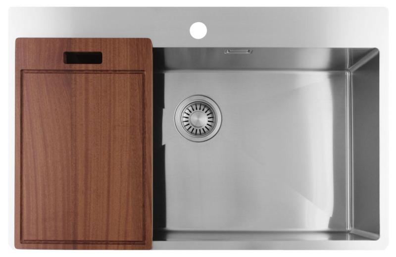 Pure.Sink Luxion Suuri ruostumaton teräsallas 78x50 cm Tapwing hanankannattimella PLX7850T-02