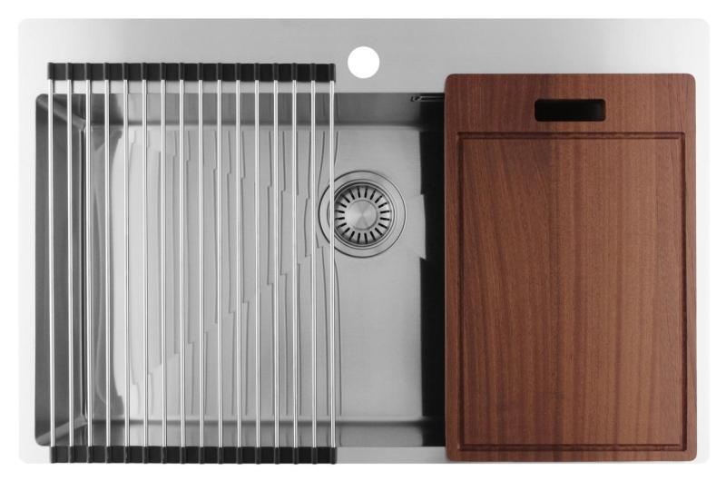 Pure.Sink Luxion Suuri ruostumaton teräsallas 78x50 cm Tapwing hanankannattimella PLX7850T-02